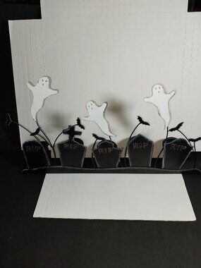 Pottery Barn Halloween Cemetery Metal Votive Candle Holder